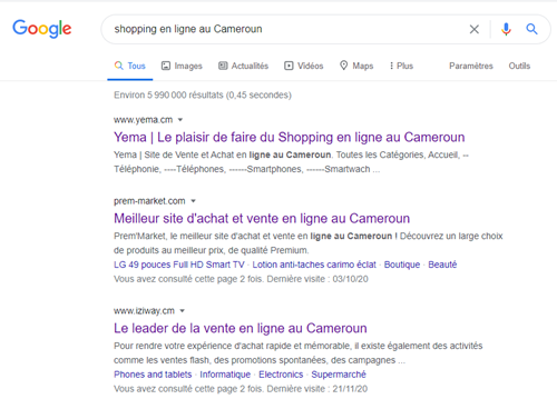 Importance du SEO - Shopping en ligne au Cameroun
