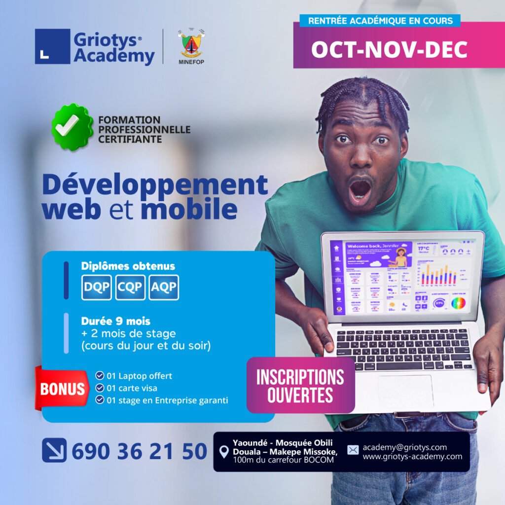 Formation-Developpement-web-et-mobile-Institut-de-formation-professionnelle---Griotys-academy-rentree-academique
