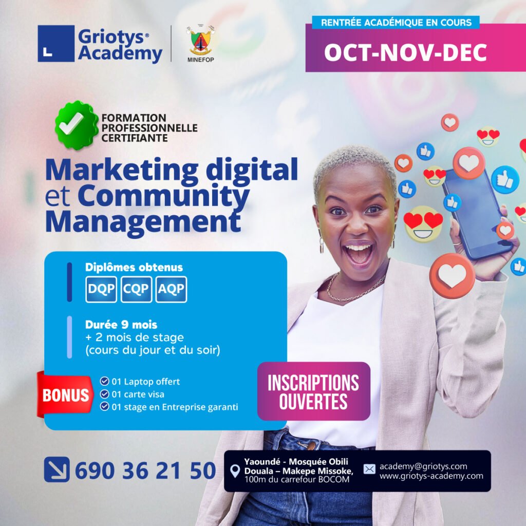 Formation-marketing-digital-community-management-Institut-de-formation-professionnelle---Griotys-academy-rentree-academique