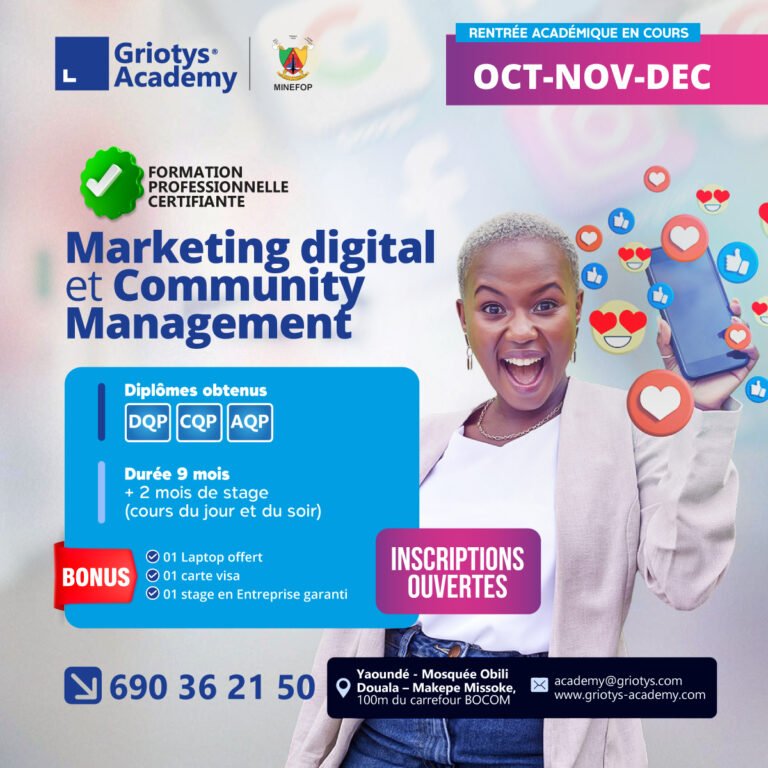 Formation-marketing-digital-community-management-Institut-de-formation-professionnelle---Griotys-academy-rentree-academique