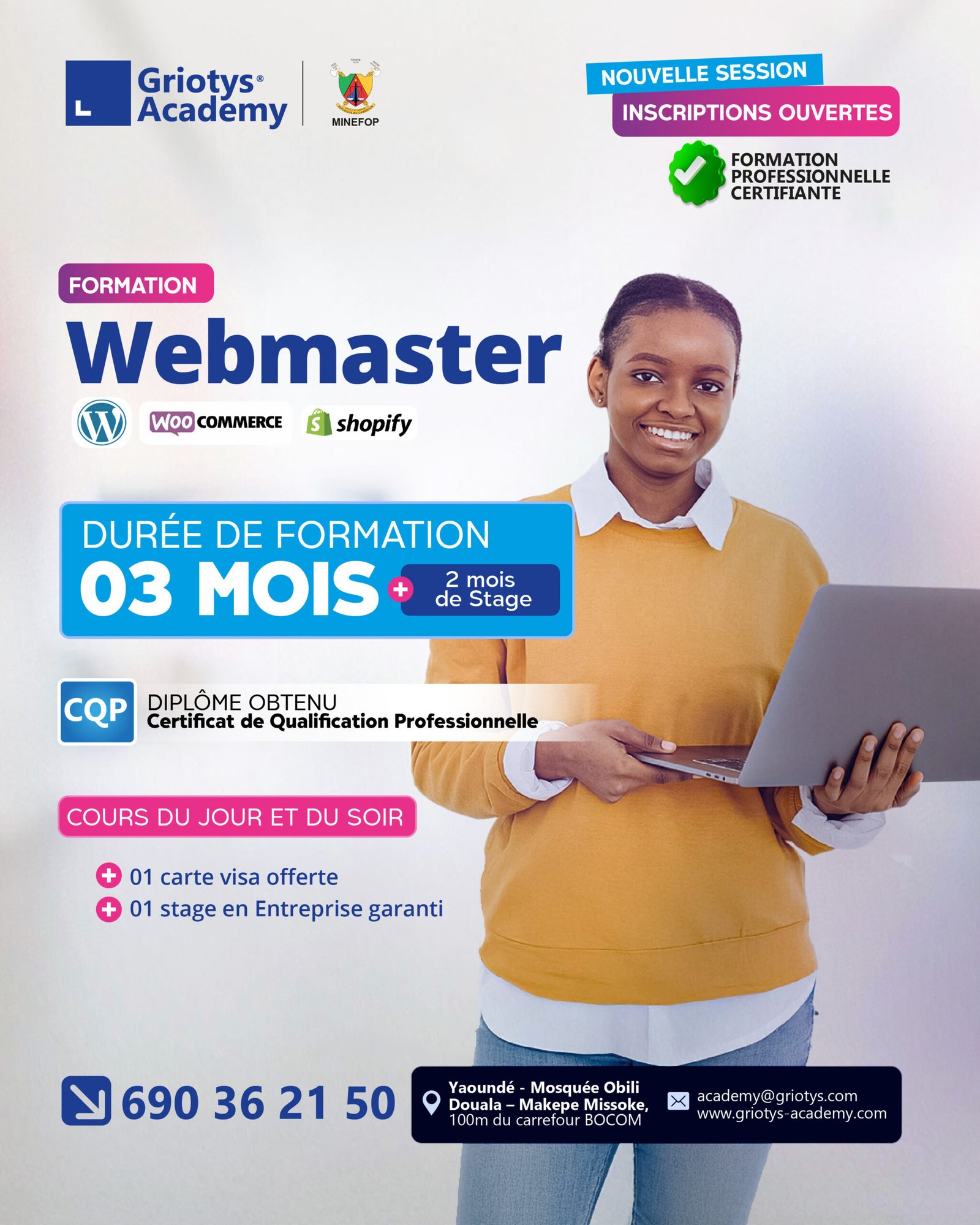 Formation Webmaster griotys academy cameroun